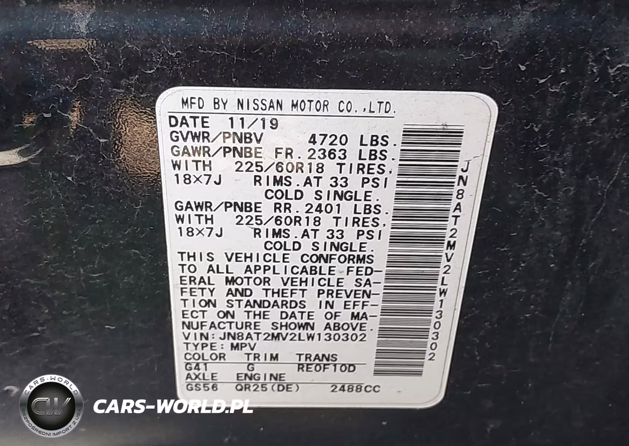 2020 Nissan Rogue Sv Intelligent Awd VIN:JN8AT2MV2LW130302 - 9