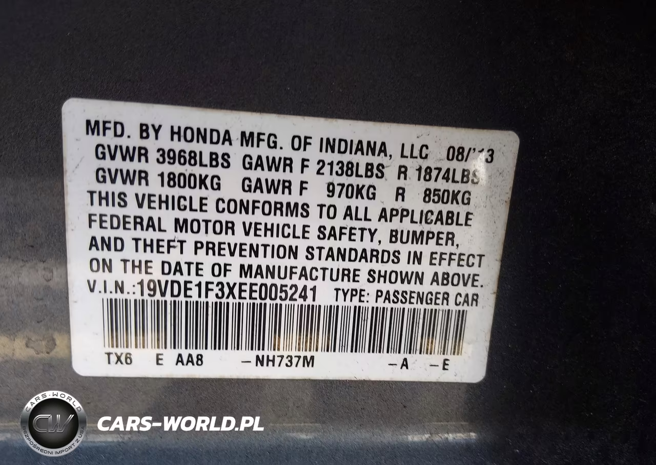 2014 Acura Ilx 2.0L VIN:19VDE1F3XEE005241 - 9