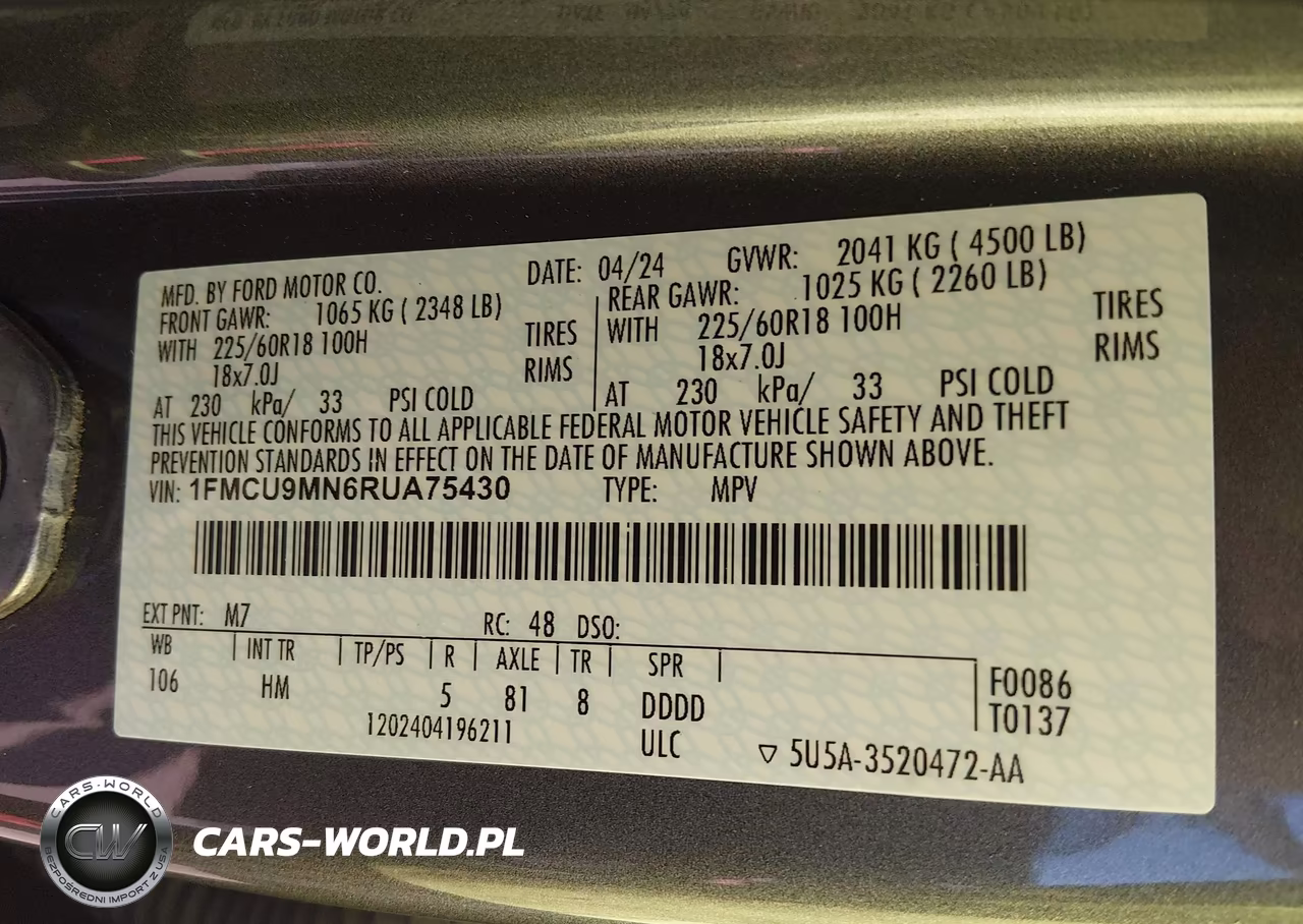 2024 Ford Escape St-Line VIN:1FMCU9MN6RUA75430 - 9