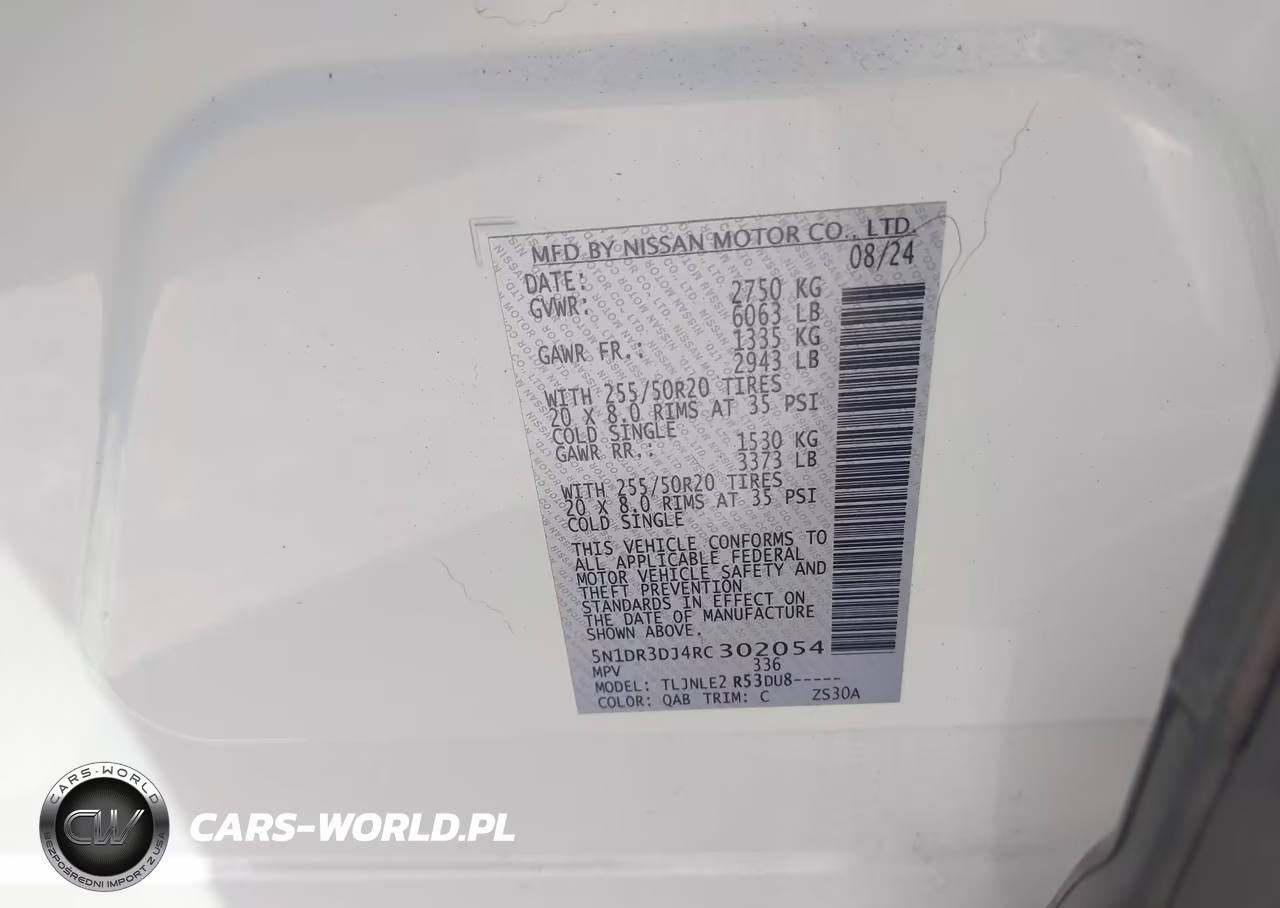 2024 Nissan Pathfinder Platinum 4Wd VIN:5N1DR3DJ4RC302054 - 9