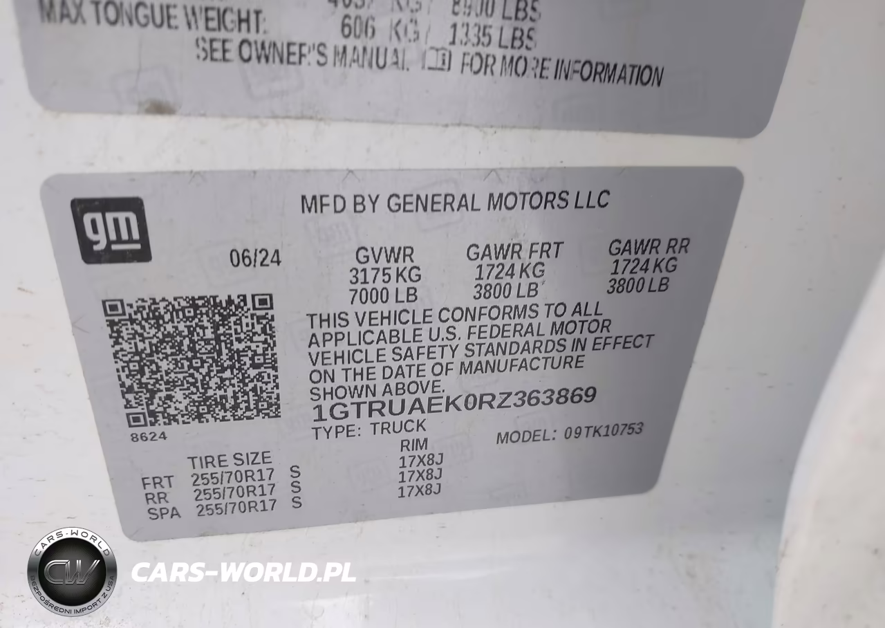 2024 GMC Sierra 1500 4Wd Standard Box Pro VIN:1GTRUAEK0RZ363869 - 9