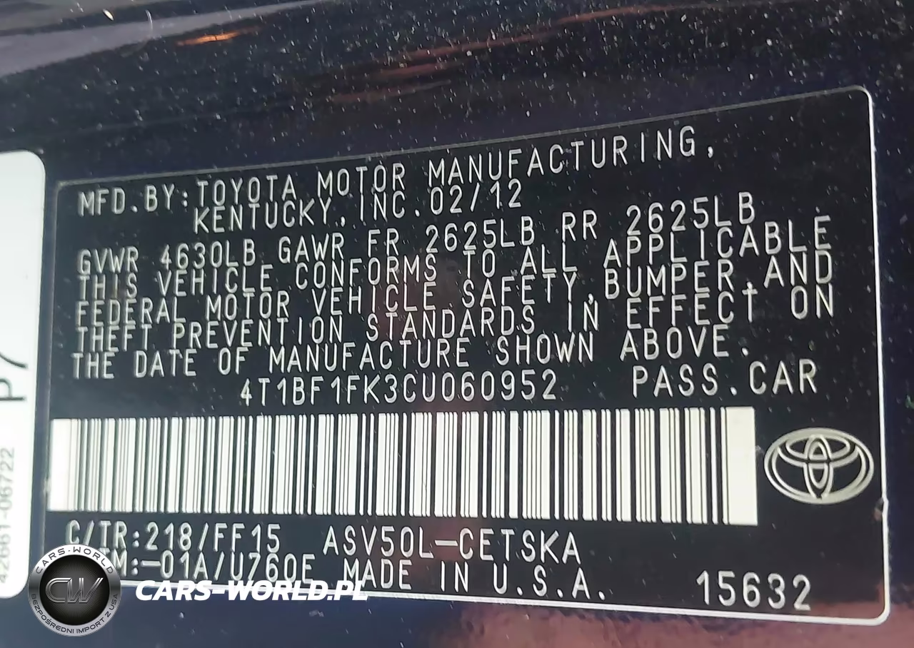 2012 Toyota Camry Se VIN:4T1BF1FK3CU060952 - 9