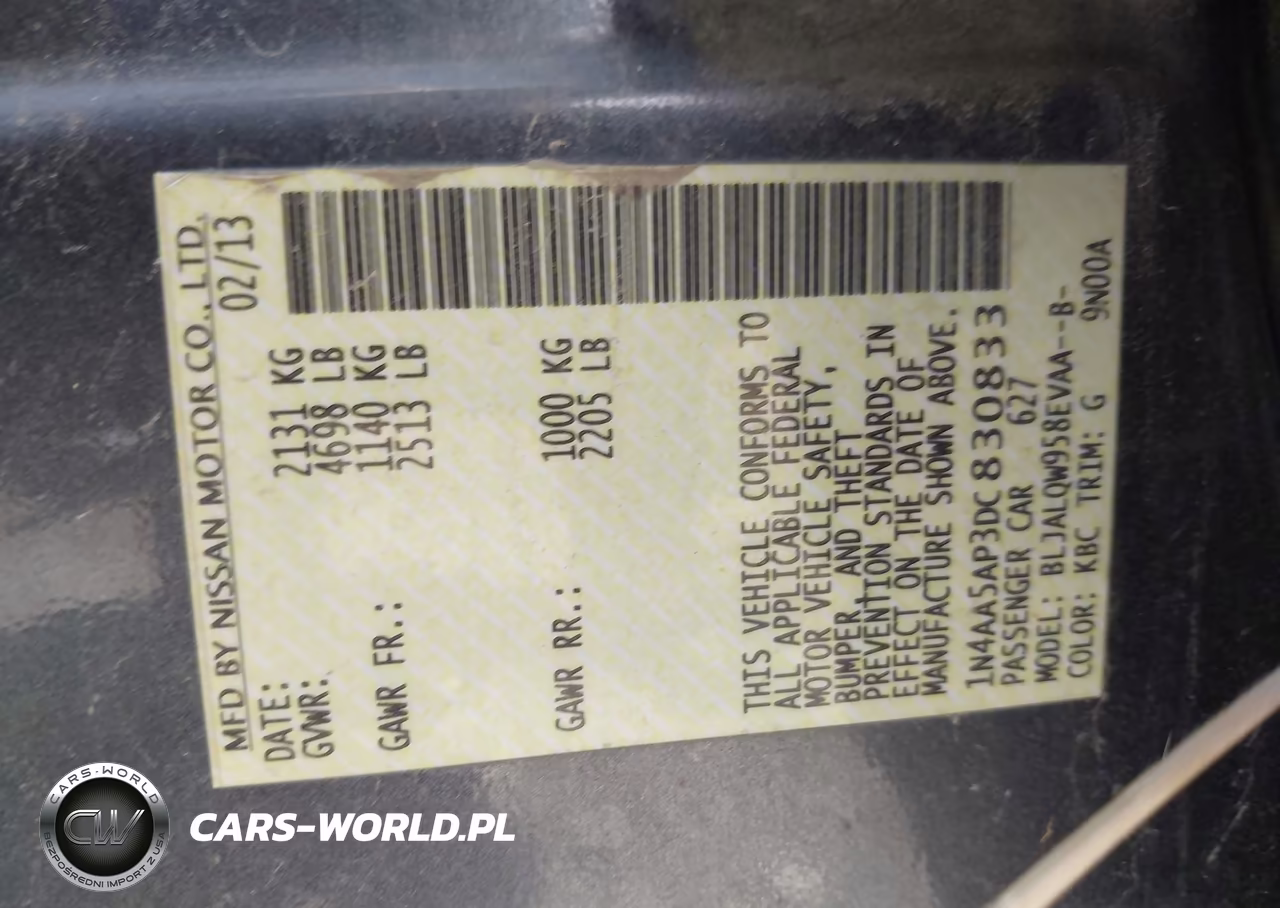2013 Nissan Maxima 3.5 S VIN:1N4AA5AP3DC830833 - 9