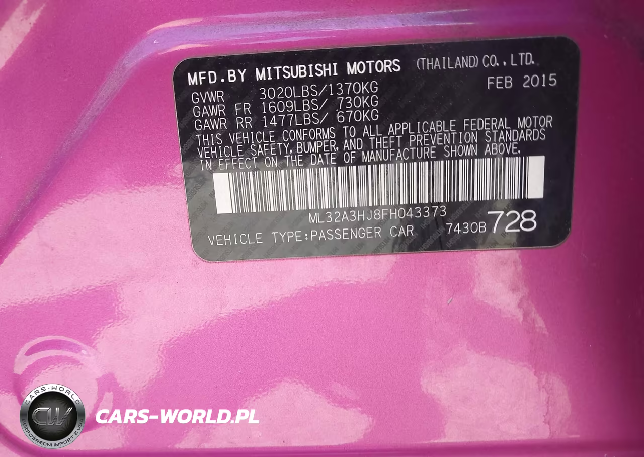 2015 Mitsubishi Mirage De VIN:ML32A3HJ8FH043373 - 9