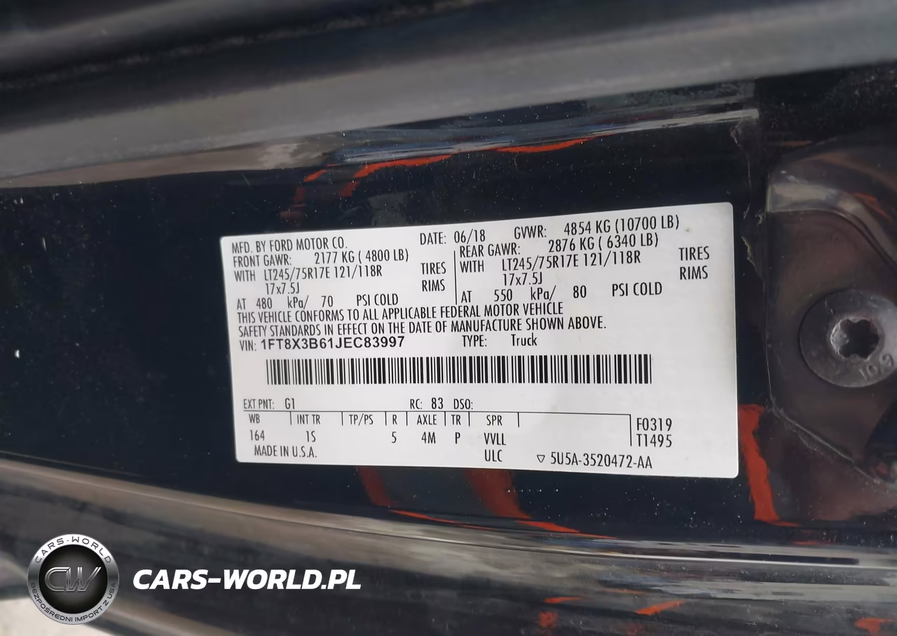 2018 Ford F-350 Xl VIN:1FT8X3B61JEC83997 - 9
