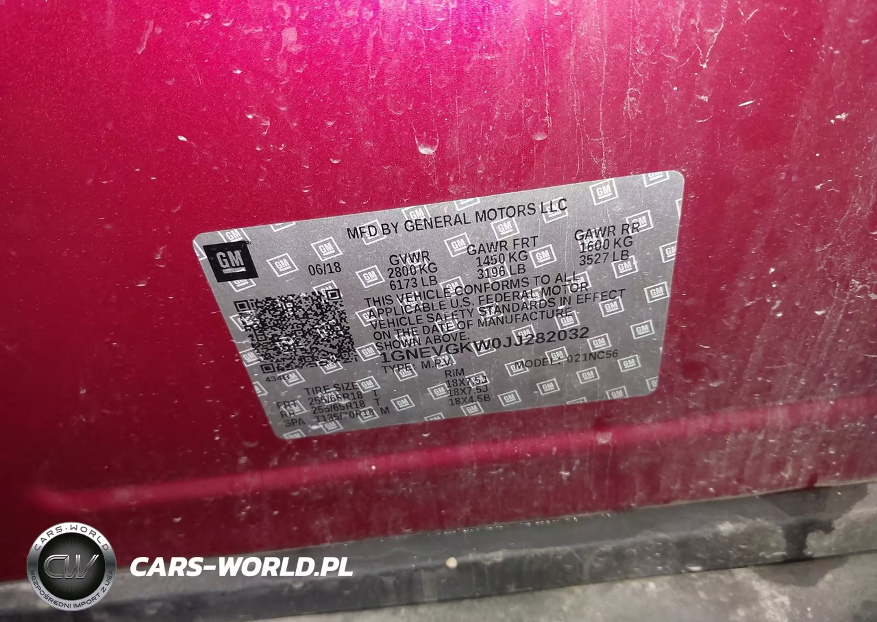 2018 Chevrolet Traverse 1Lt VIN:1GNEVGKW0JJ282032 - 9