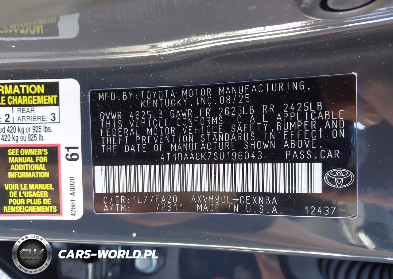 2025 Toyota Camry Le VIN:4T1DAACK7SU196043 - 9