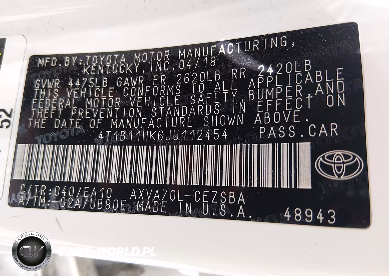 2018 Toyota Camry Se VIN:4T1B11HK6JU112454 - 9