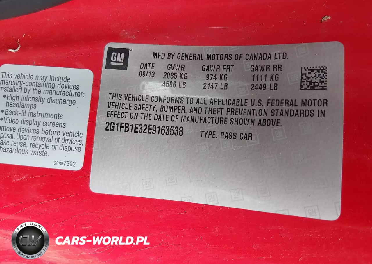 2014 Chevrolet Camaro 1Lt VIN:2G1FB1E32E9163638 - 9