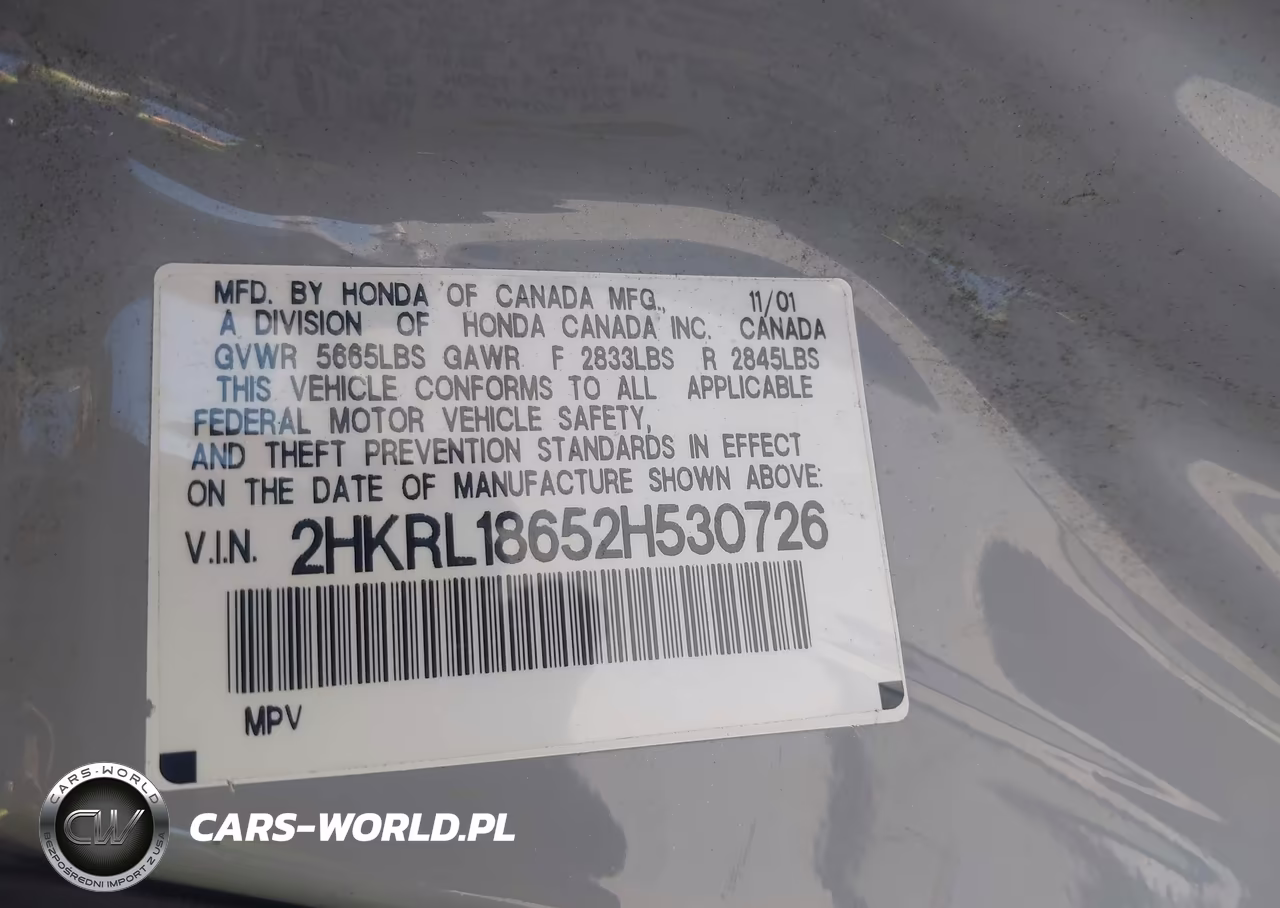 2002 Honda Odyssey Ex VIN:2HKRL18652H530726 - 9