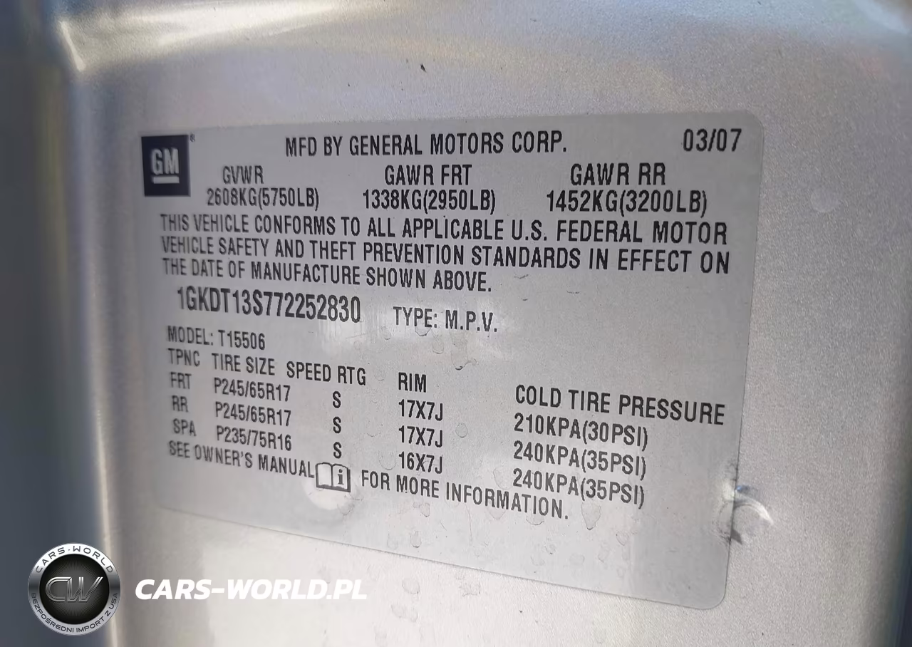 2007 GMC Envoy Sle VIN:1GKDT13S772252830 - 9
