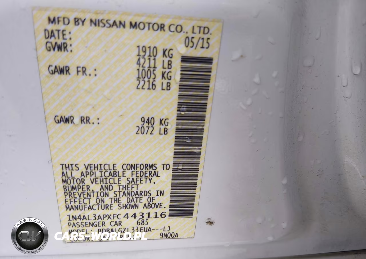 2015 Nissan Altima 2.5 S VIN:1N4AL3APXFC443116 - 9