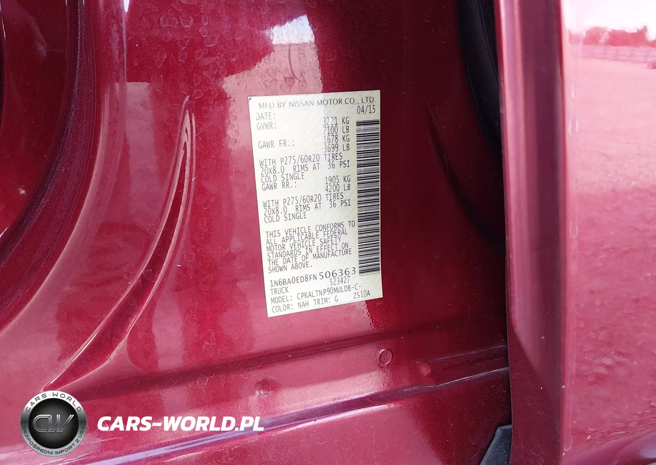2015 Nissan Titan Sv VIN:1N6BA0ED8FN506363 - 9