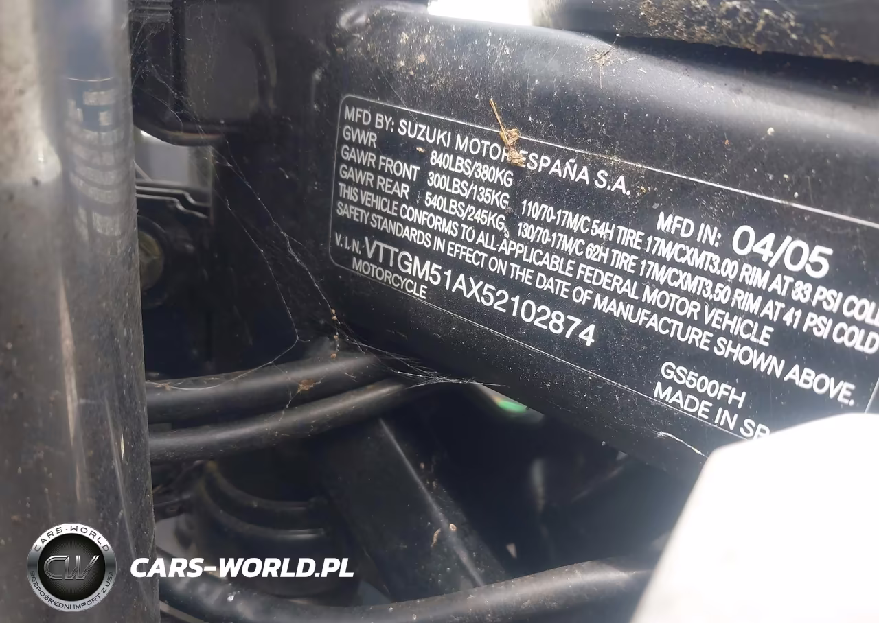 2005 Suzuki Gs500 Fk VIN:VTTGM51AX52102874 - 10