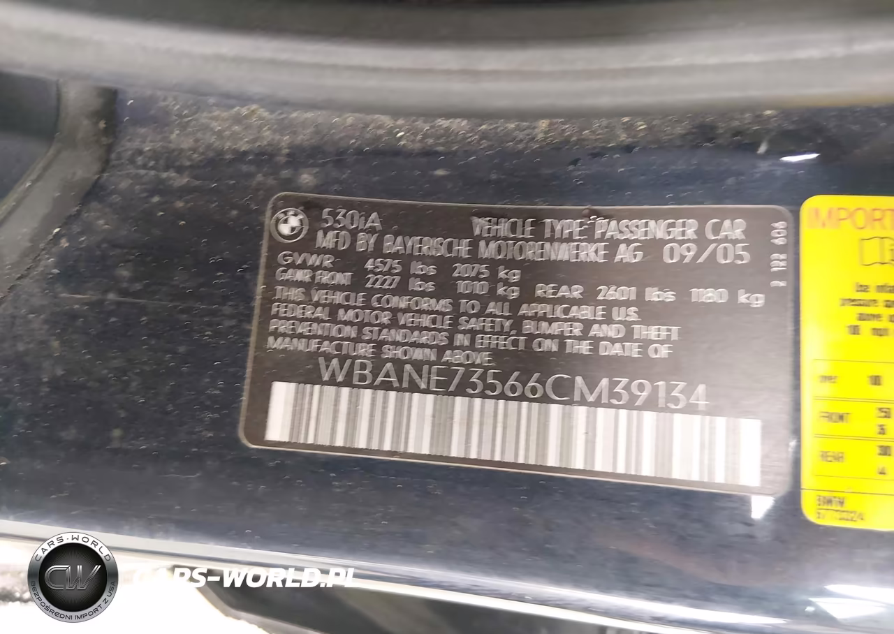 2006 BMW 530I VIN:WBANE73566CM39134 - 9