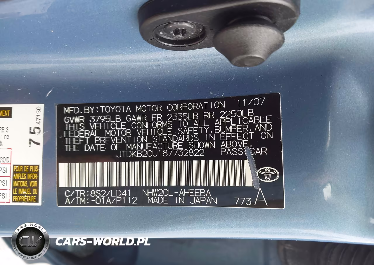 2008 Toyota Prius VIN:JTDKB20U187732822 - 9