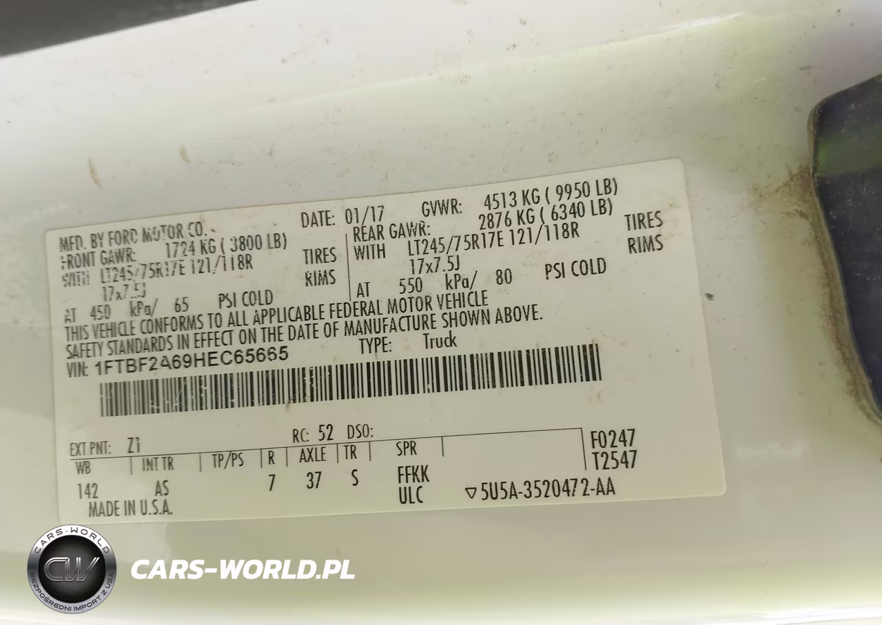 2017 Ford F-250 Xl VIN:1FTBF2A69HEC65665 - 9