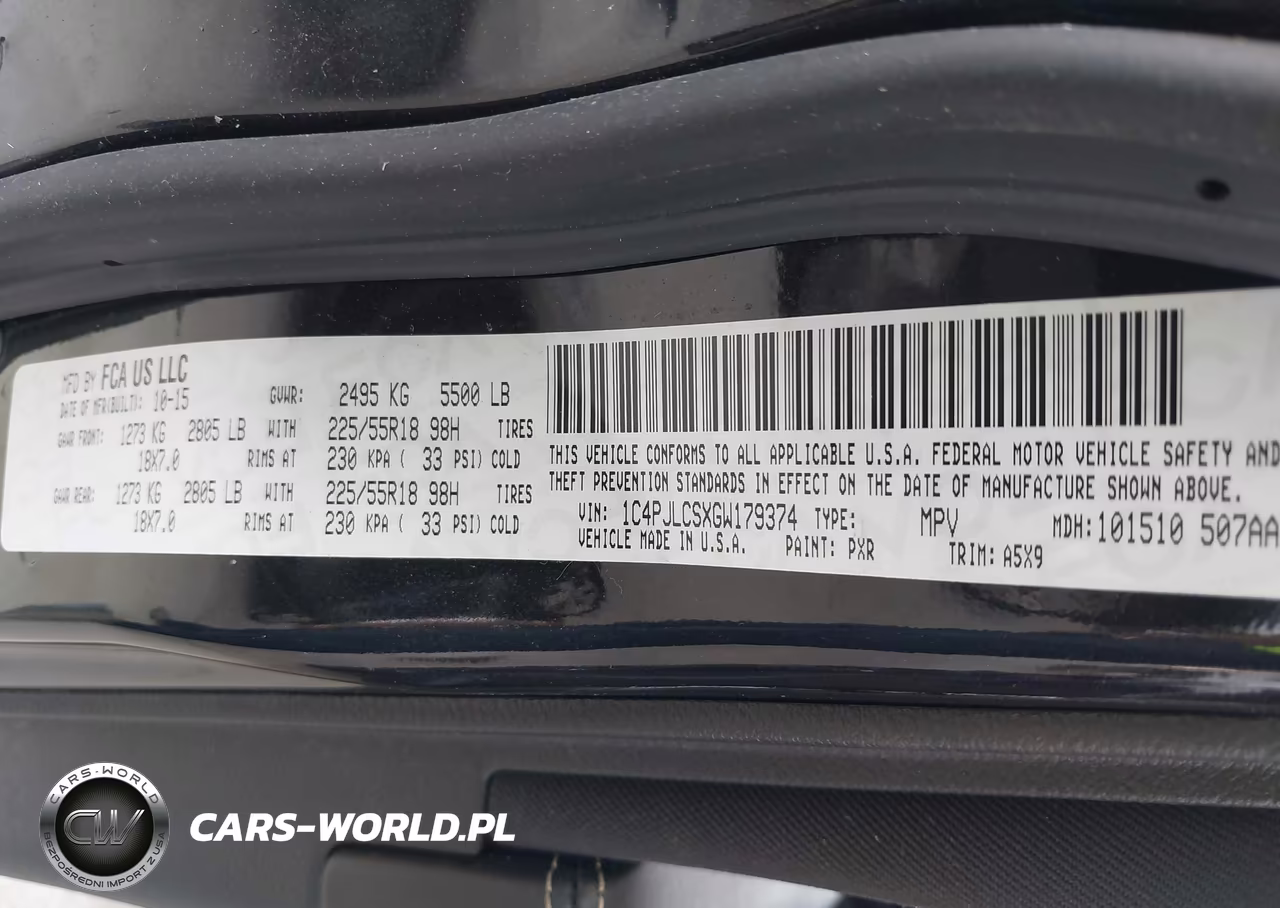 2016 Jeep Cherokee Altitude VIN:1C4PJLCSXGW179374 - 9