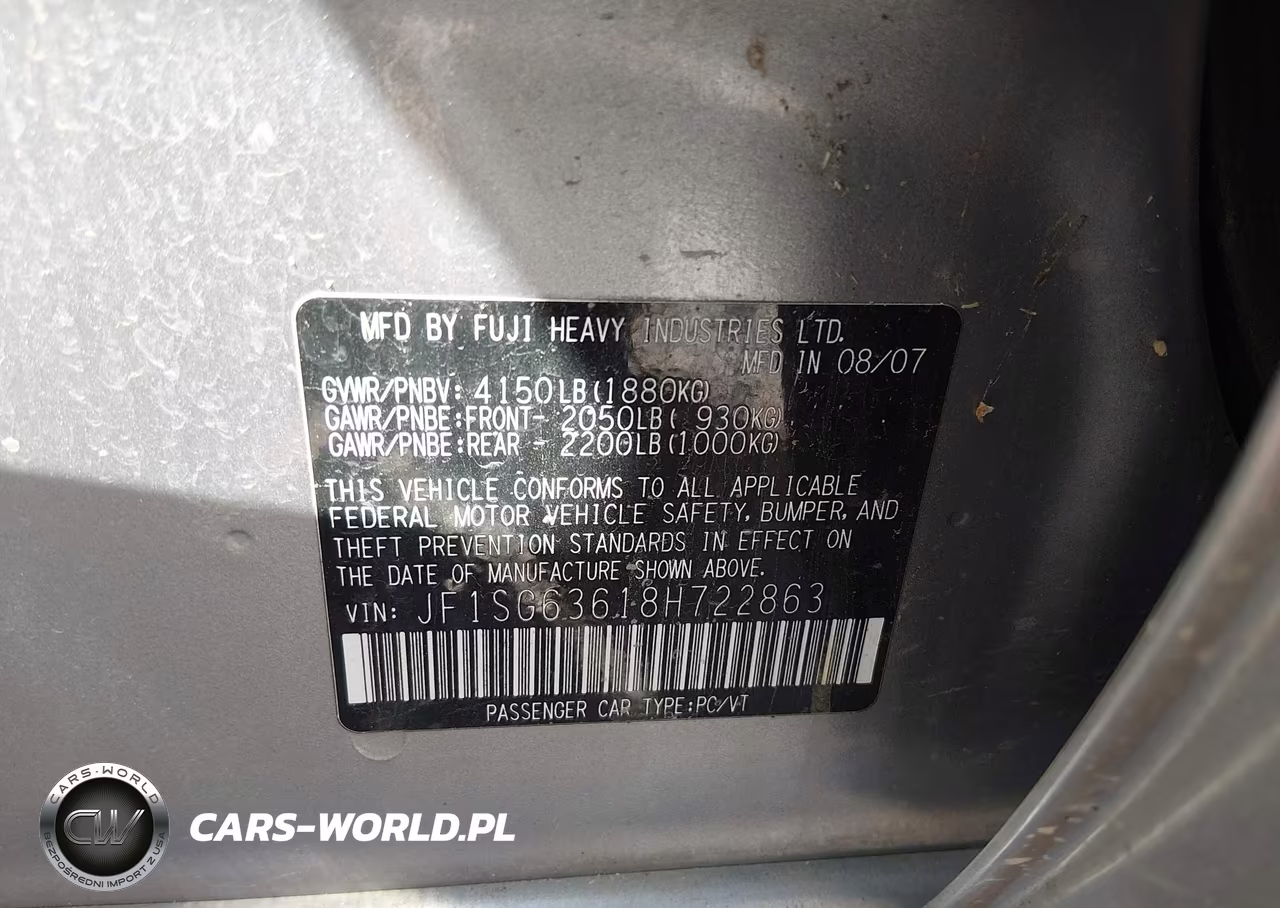2008 Subaru Forester 2.5X VIN:JF1SG63618H722863 - 9