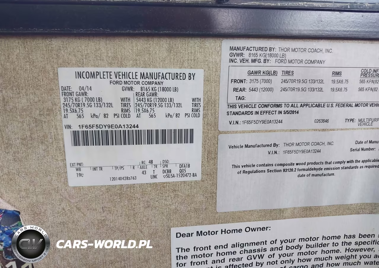 2015 Ford F53 VIN:1F65F5DY9E0A13244 - 9