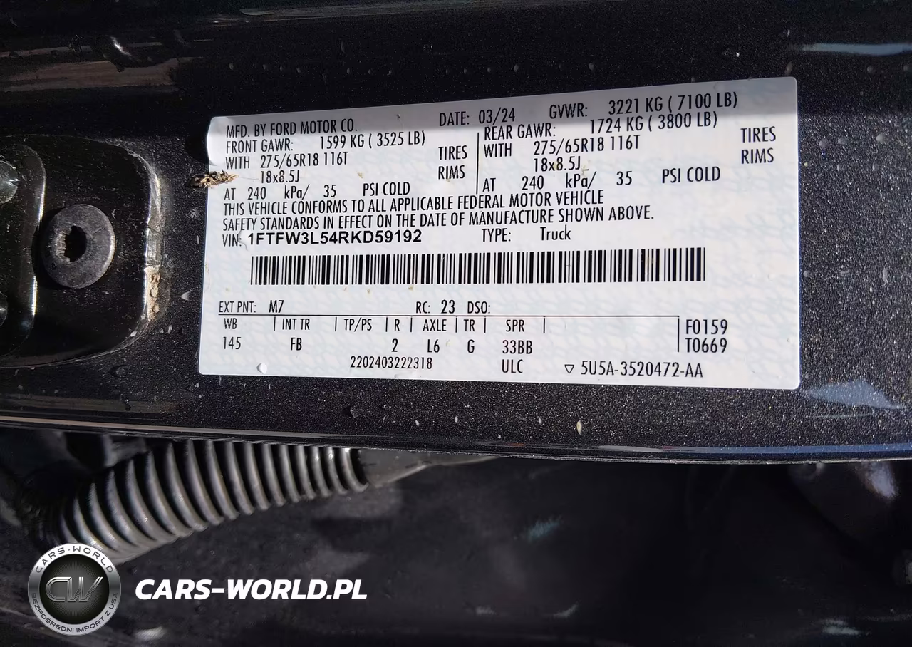 2024 Ford F-150 Xlt VIN:1FTFW3L54RKD59192 - 9