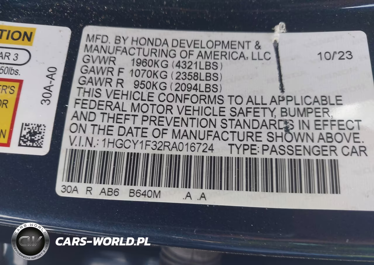 2024 Honda Accord Ex VIN:1HGCY1F32RA016724 - 9