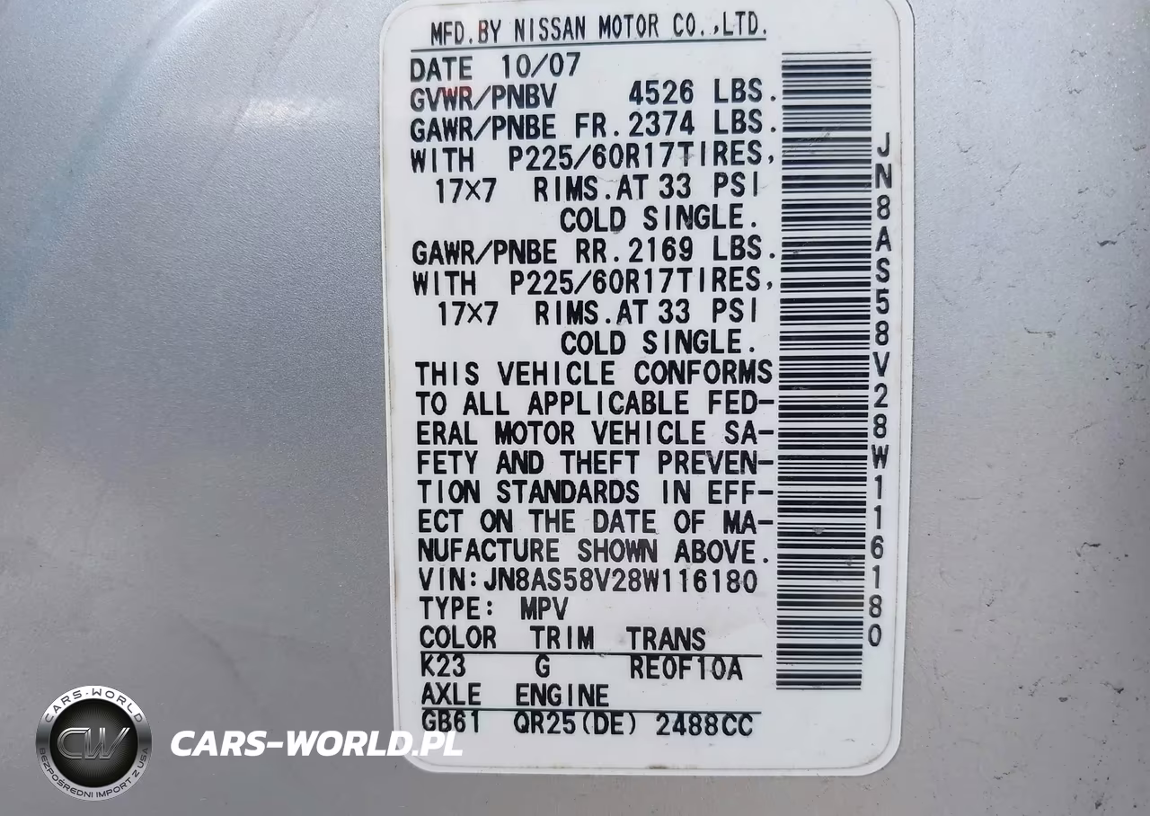 2008 Nissan Rogue Sl VIN:JN8AS58V28W116180 - 9
