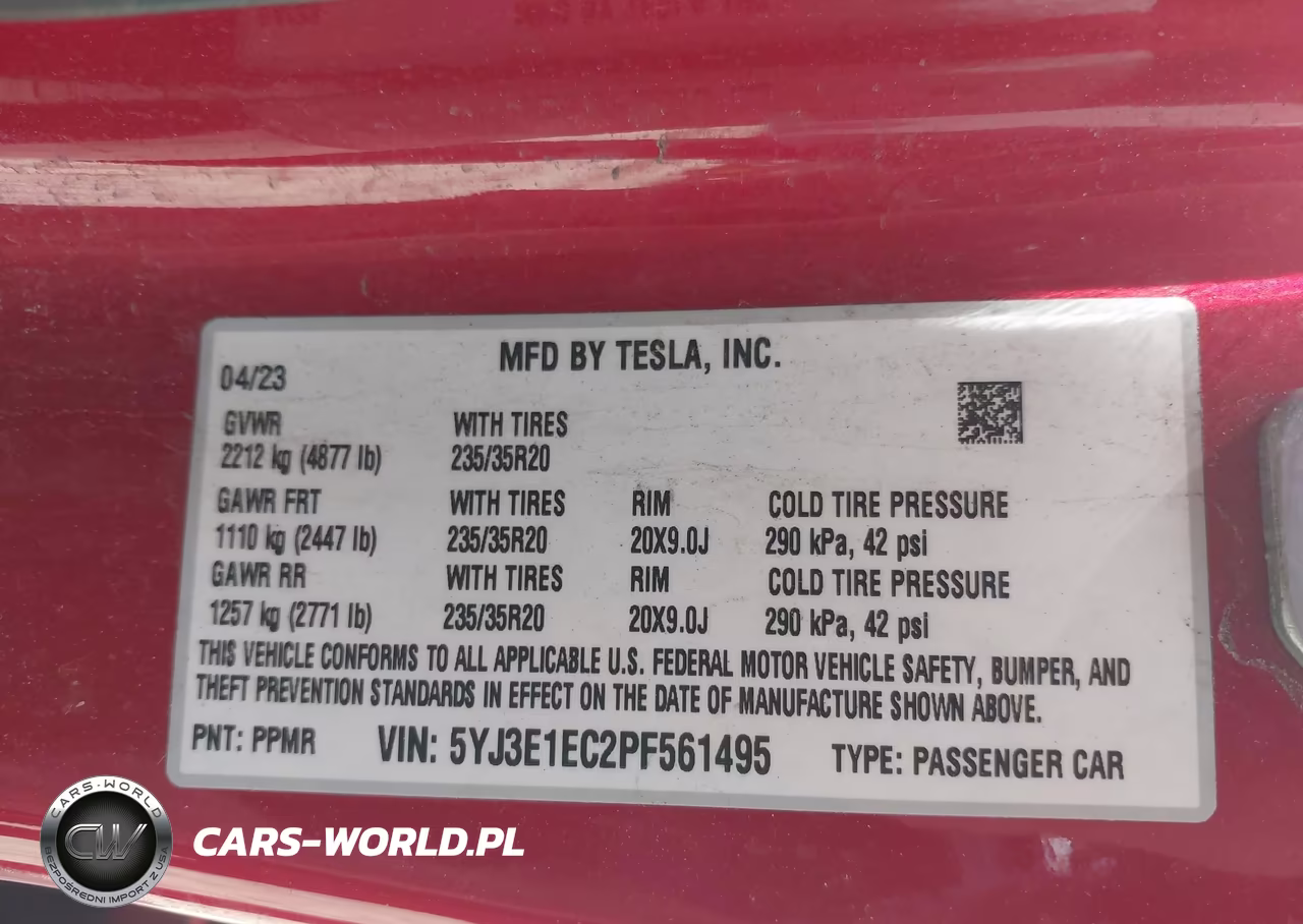 2023 Tesla Model 3 Performance Dual Motor All-Wheel Drive VIN:5YJ3E1EC2PF561495 - 9