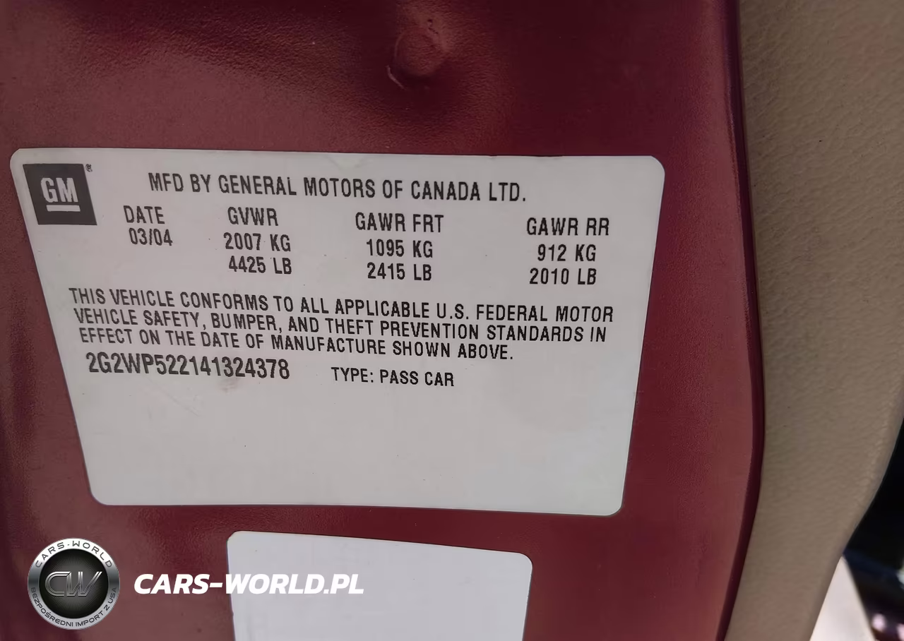2004 Pontiac Grand Prix Gt1 VIN:2G2WP522141324378 - 9
