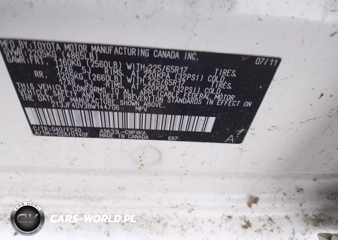 2011 Toyota Rav4 VIN:2T3JF4DV3BW144706 - 9