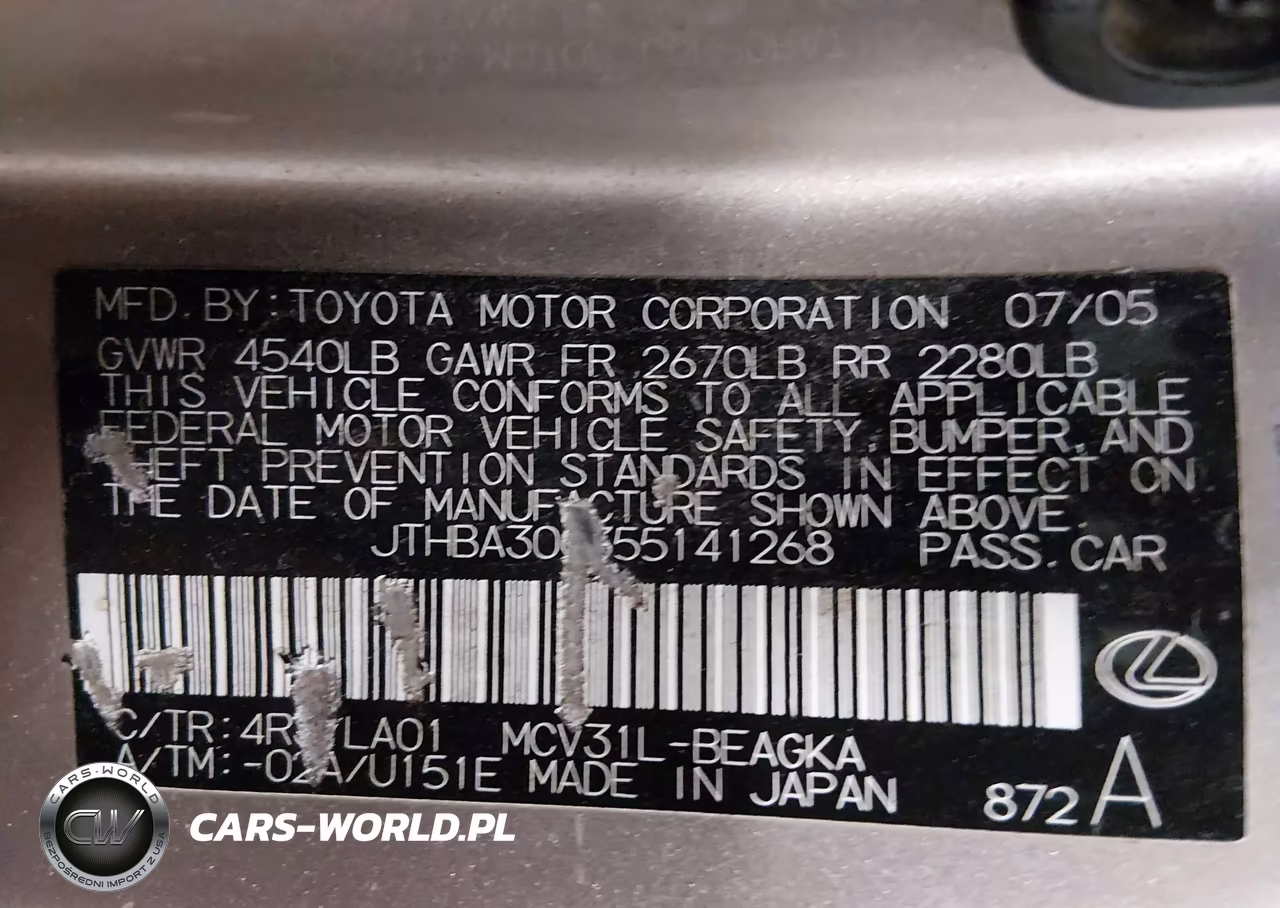 2005 Lexus Es 330 VIN:JTHBA30G355141268 - 9