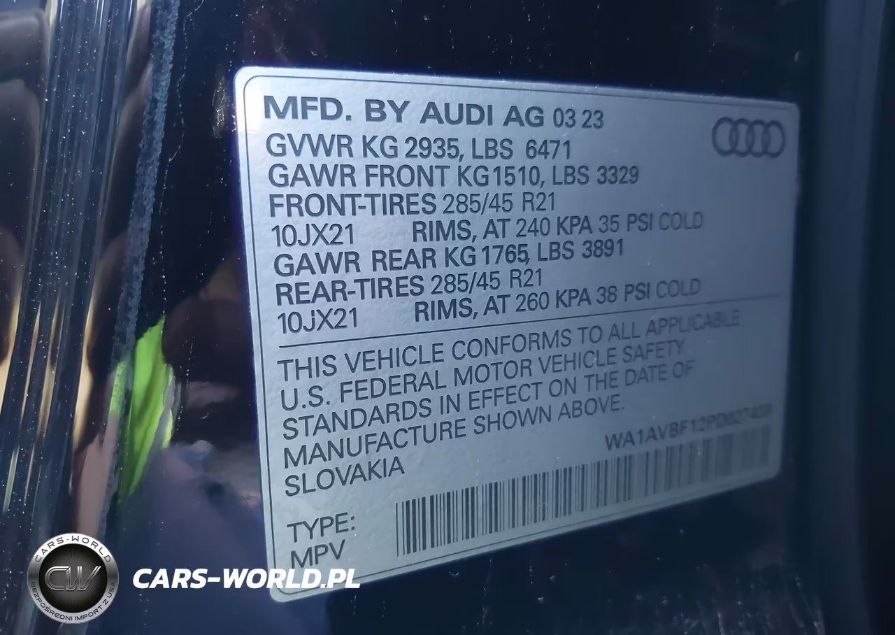 2023 Audi Q8 Premium 55 Tfsi Quattro Tiptronic VIN:WA1AVBF12PD027439 - 9