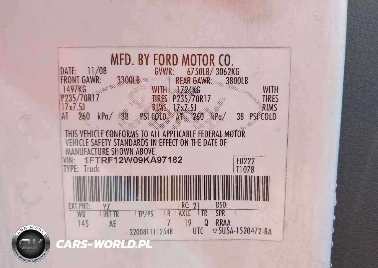 2009 Ford F-150 Stx-Xl-Xlt VIN:1FTRF12W09KA97182 - 9