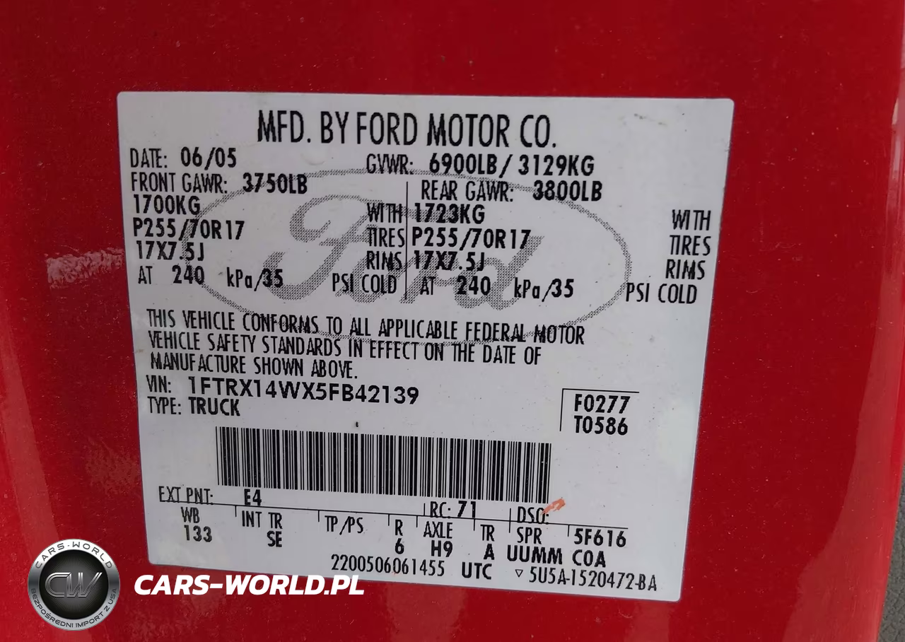 2005 Ford F-150 Stx-Xl-Xlt VIN:1FTRX14WX5FB42139 - 9