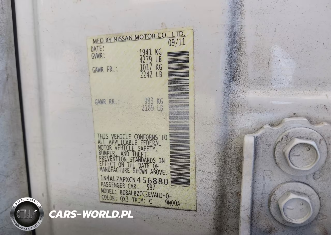 2012 Nissan Altima 2.5 S VIN:1N4AL2APXCN456880 - 9