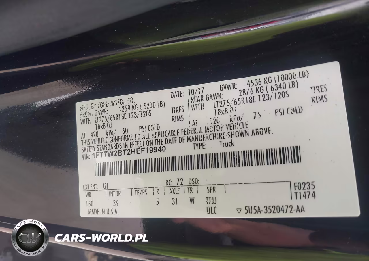 2017 Ford F-250 Xlt VIN:1FT7W2BT2HEF19940 - 9