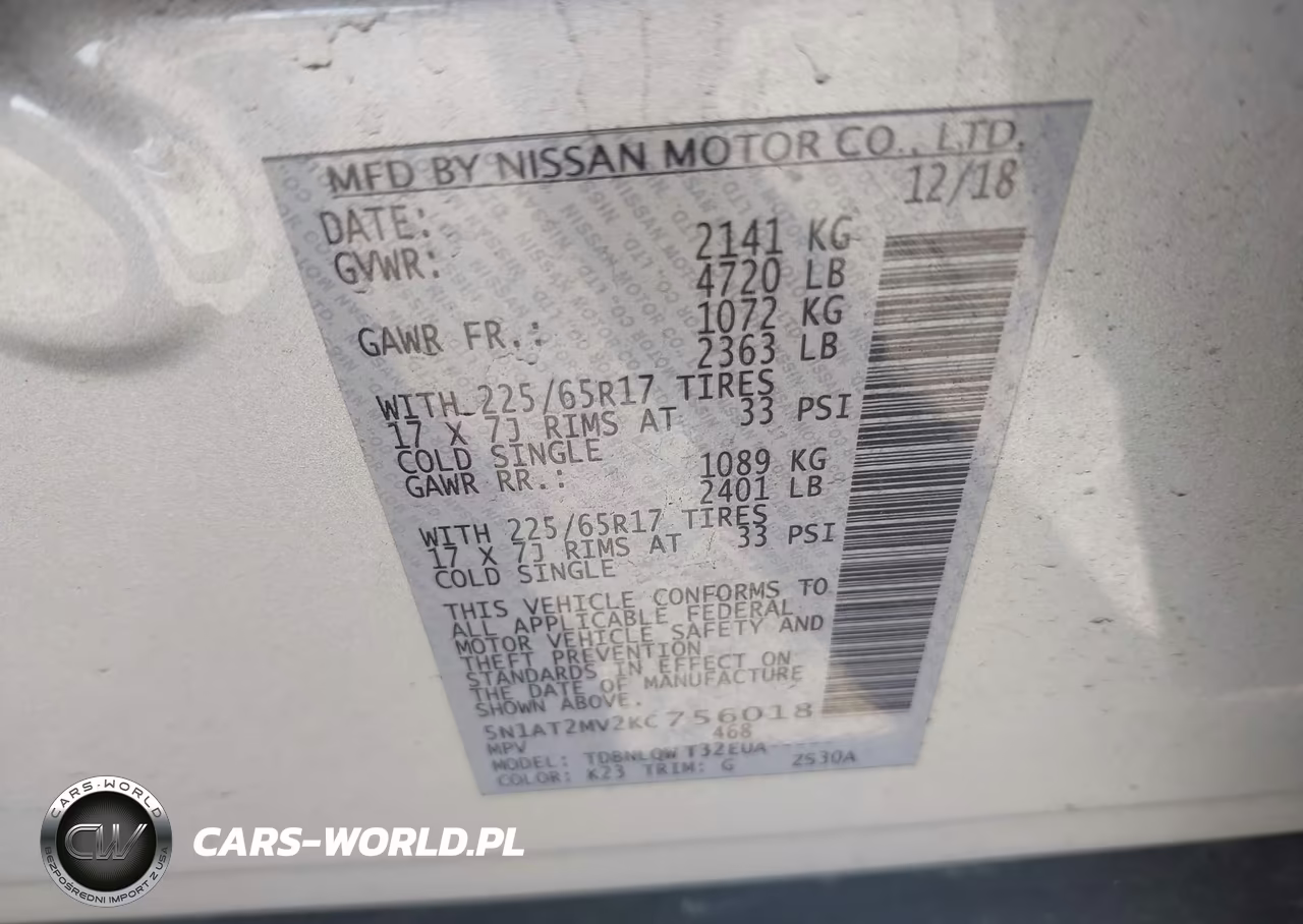 2019 Nissan Rogue Sv VIN:5N1AT2MV2KC756018 - 9