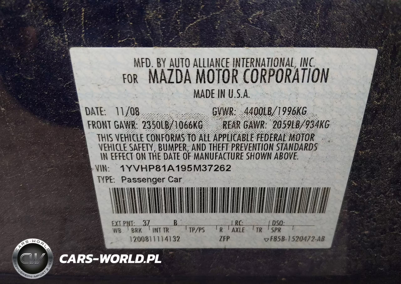 2009 Mazda Mazda6 I Sport VIN:1YVHP81A195M37262 - 9