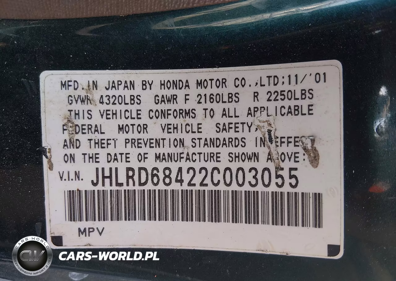 2002 Honda Cr-V Lx VIN:JHLRD68422C003055 - 9