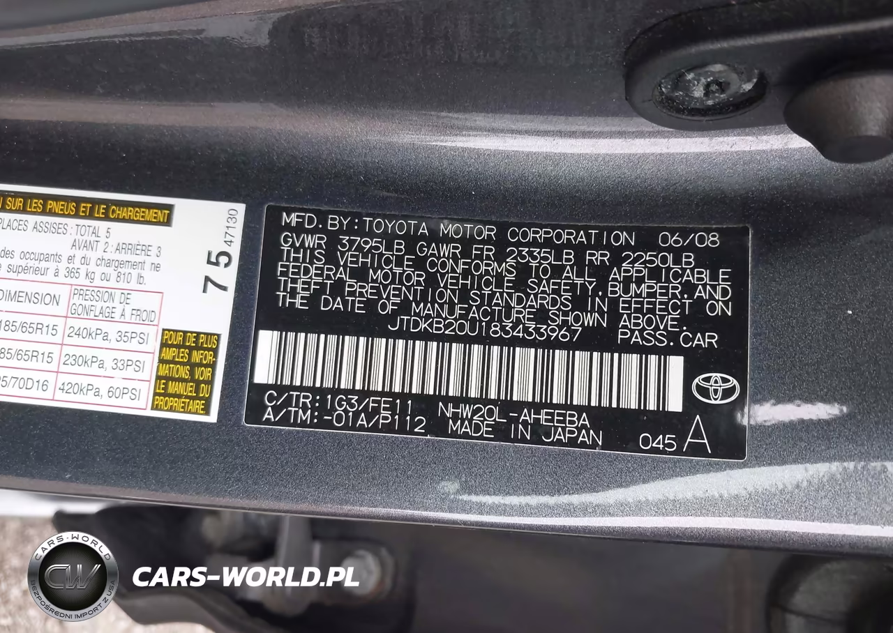 2008 Toyota Prius VIN:JTDKB20U183433967 - 9