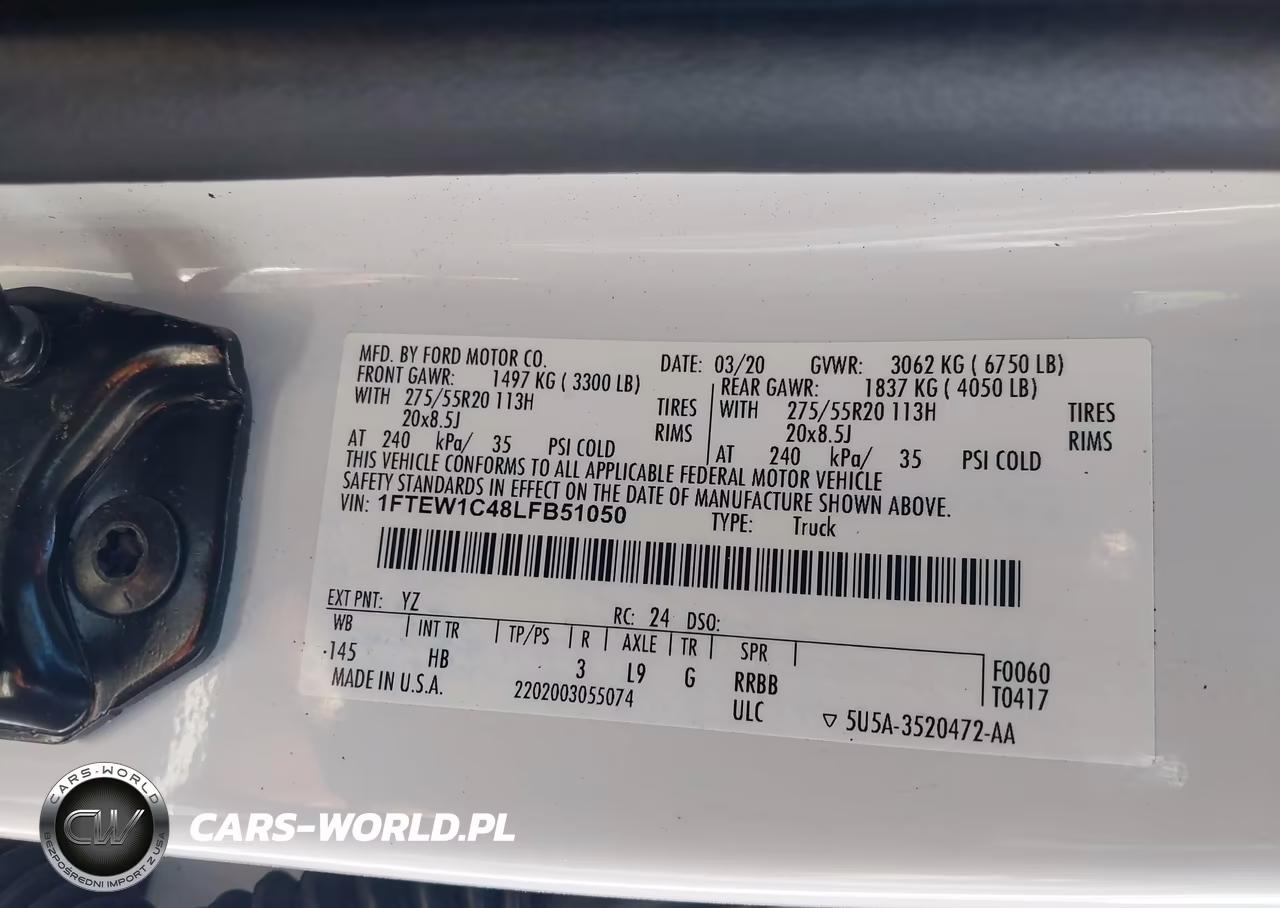 2020 Ford F-150 Lariat VIN:1FTEW1C48LFB51050 - 9