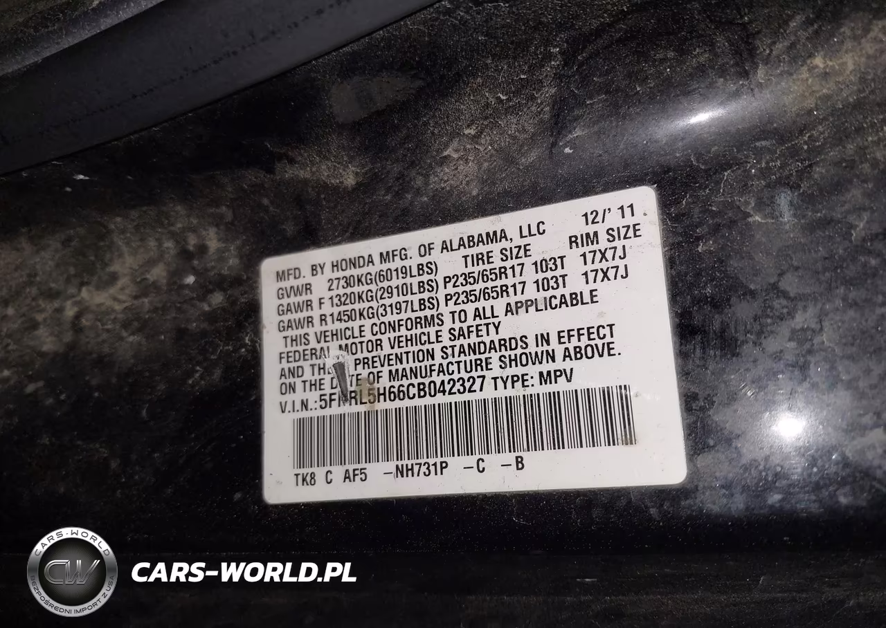 2012 Honda Odyssey Ex-L VIN:5FNRL5H66CB042327 - 9