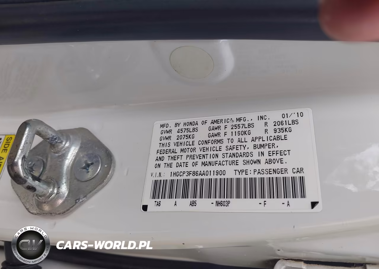 2010 Honda Accord 3.5 Ex-L VIN:1HGCP3F86AA011900 - 9