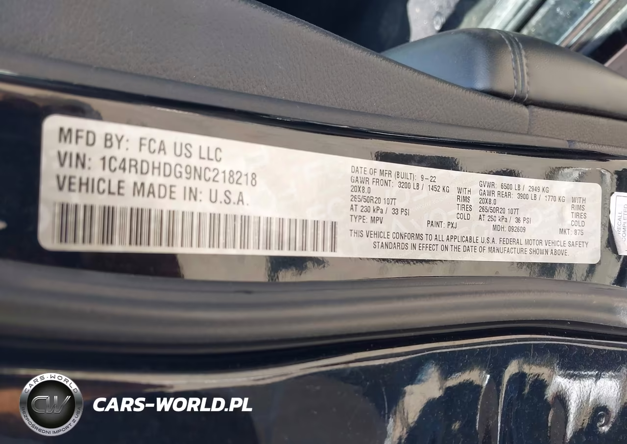 2022 Dodge Durango Gt Plus Rwd VIN:1C4RDHDG9NC218218 - 9