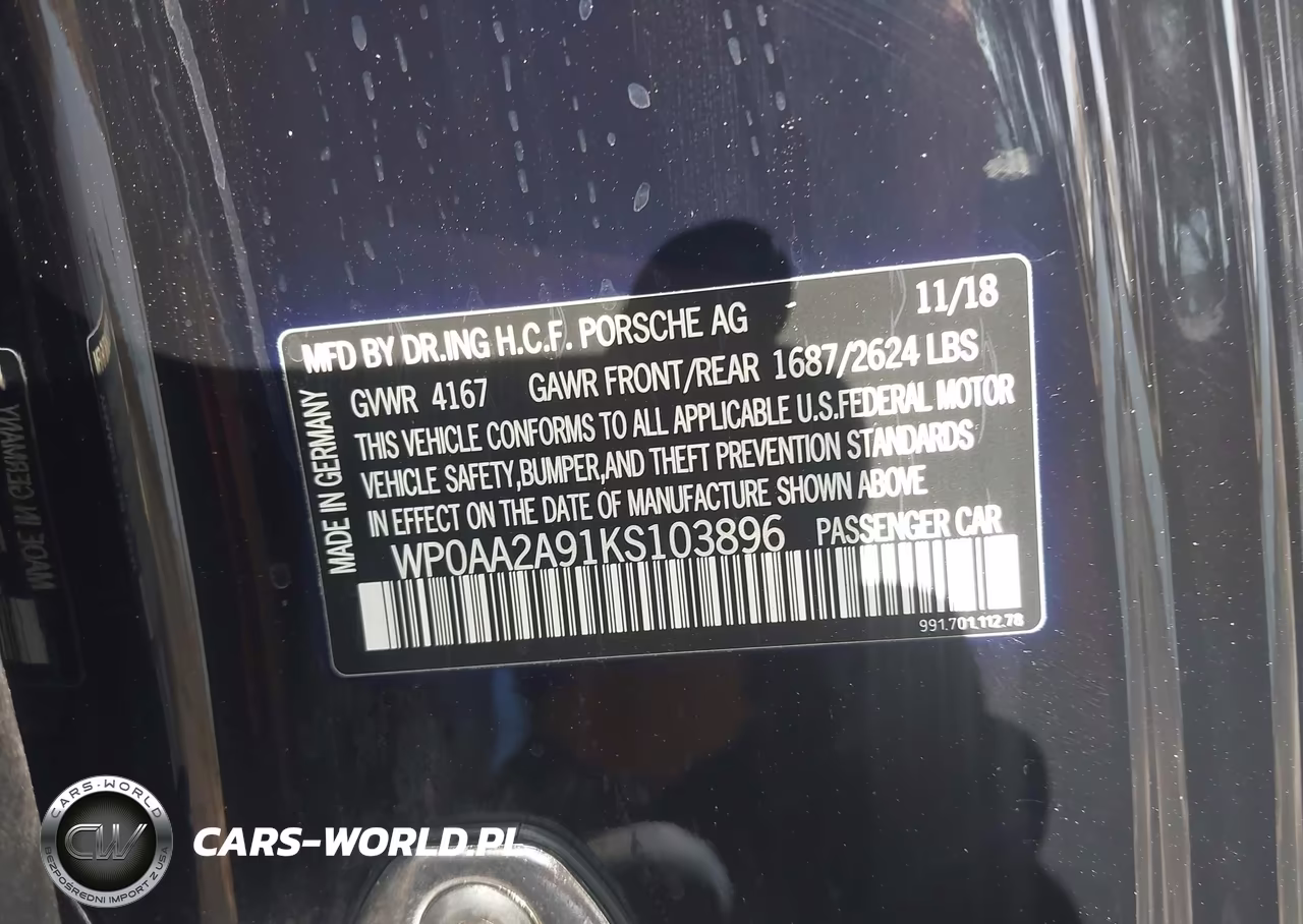 2019 Porsche 911 Carrera-Carrera 4-Carrera T VIN:WP0AA2A91KS103896 - 9