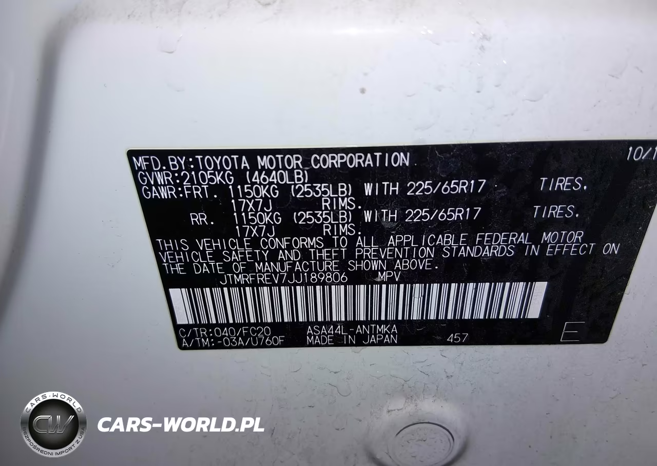 2018 Toyota Rav4 Xle VIN:JTMRFREV7JJ189806 - 9