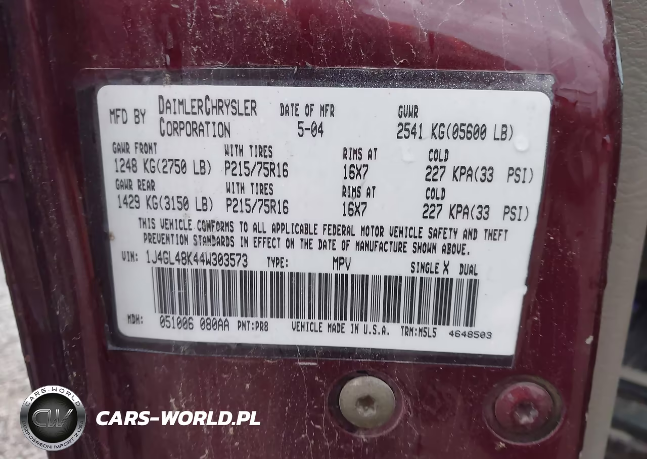2004 Jeep Liberty Sport VIN:1J4GL48K44W303573 - 9