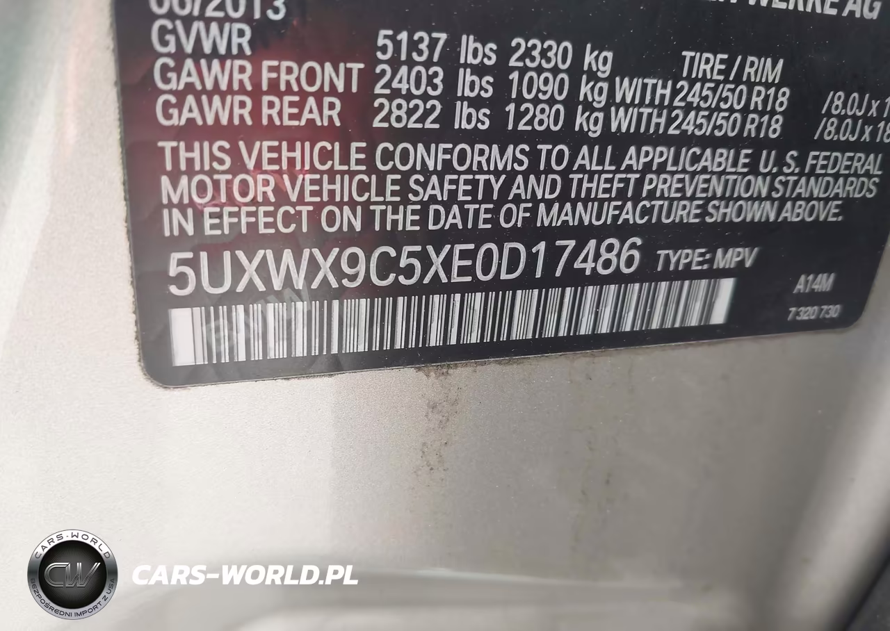 2014 BMW X3 xDrive28I VIN:5UXWX9C5XE0D17486 - 9