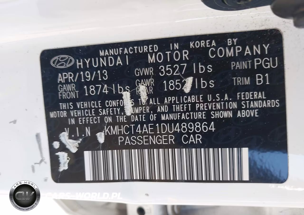 2013 Hyundai Accent Gls VIN:KMHCT4AE1DU489864 - 9