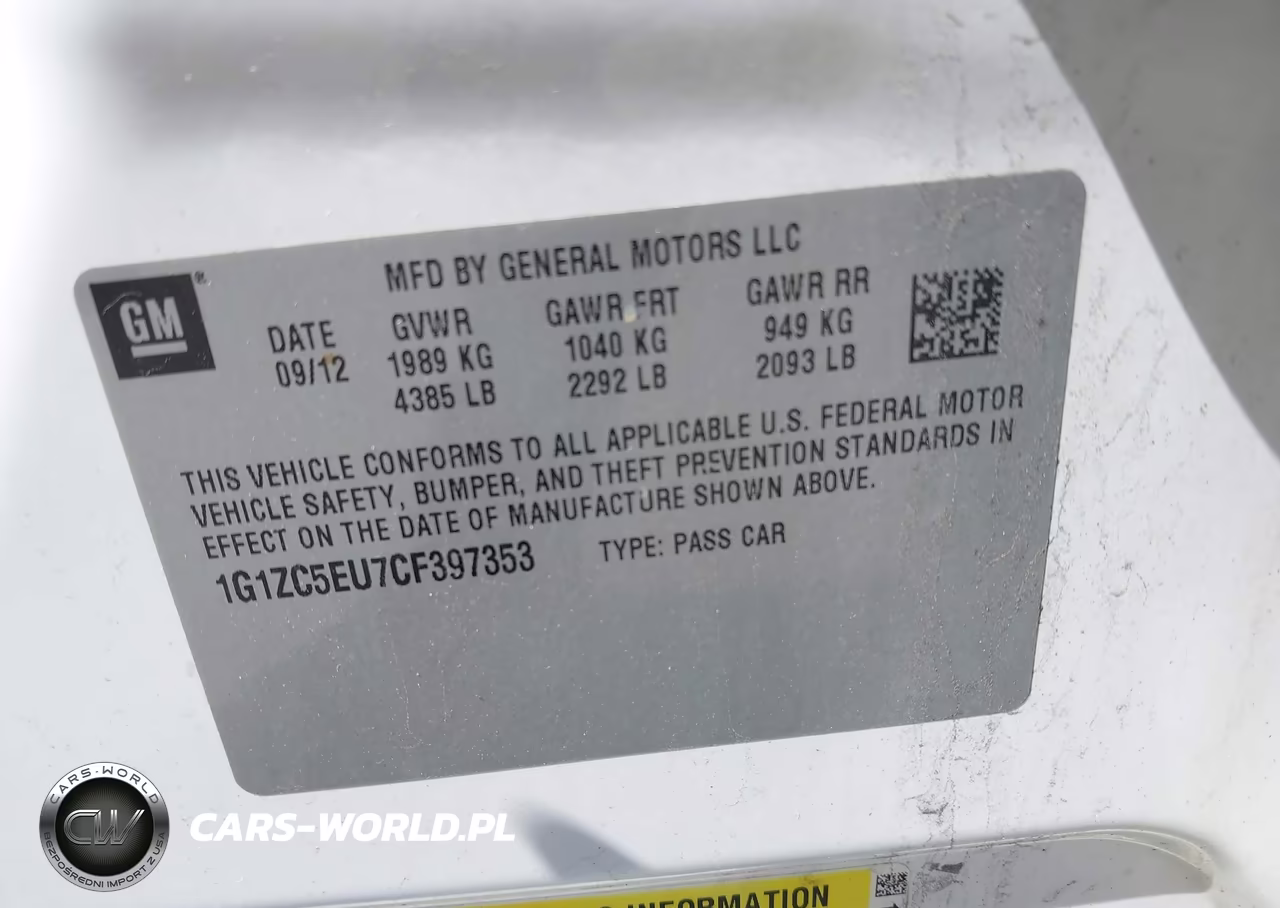 2012 Chevrolet Malibu 1Lt VIN:1G1ZC5EU7CF397353 - 9